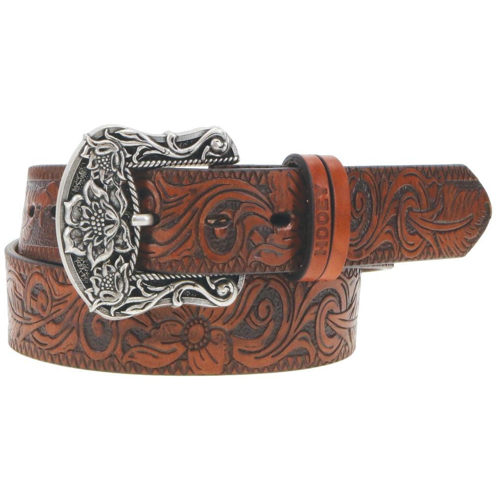 Hooey Women's Original Embossed Floral Filigree Western Belt