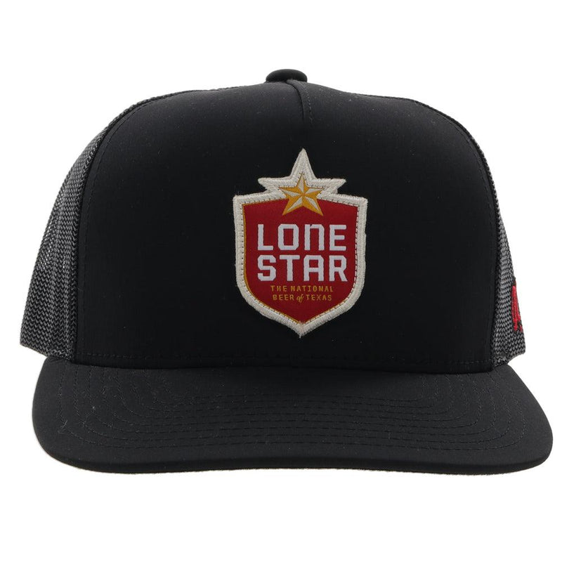"Lone Star" High Profile Hat Black w/ Red/White Patch