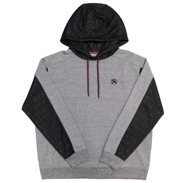 Roughy canyon grey hoody with black micro pattern on sleeves and hood