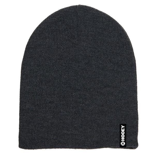 Charcoal grey toboggan with black and white Hooey logo