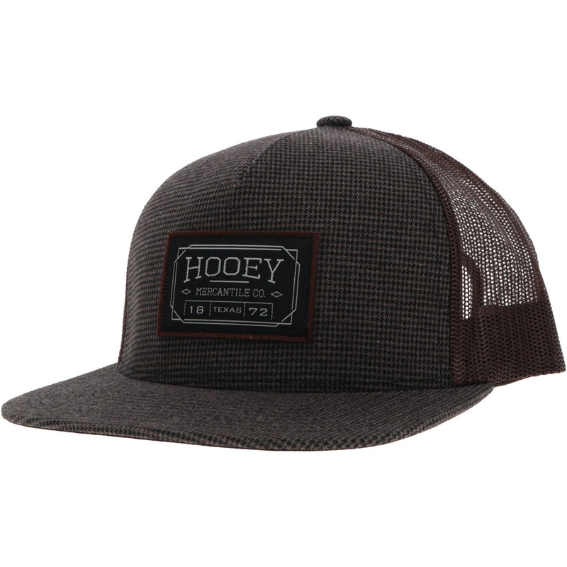 Doc grey and brown hat with brown and black patch