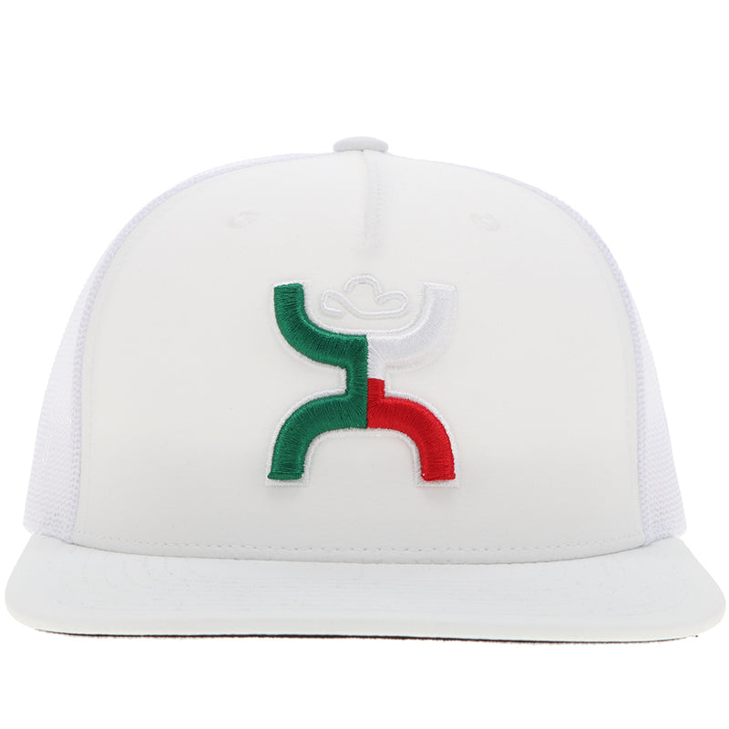 Front of the White on white "Boquillas" hat