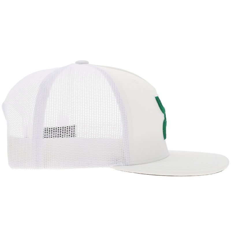 Right side of the White on white "Boquillas" hat