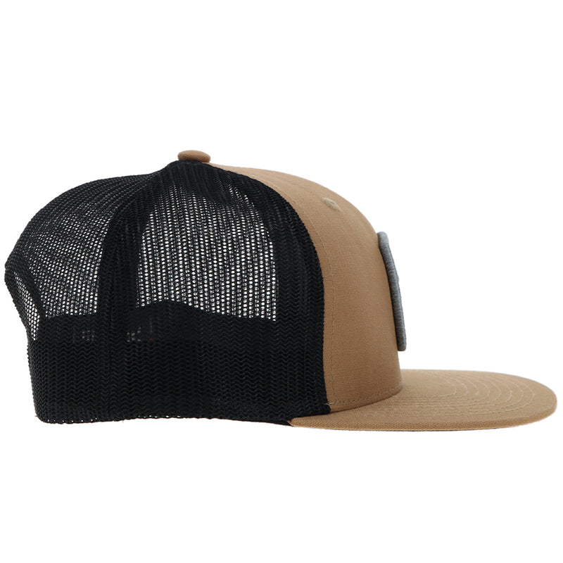 Zenith tan and black hat side view