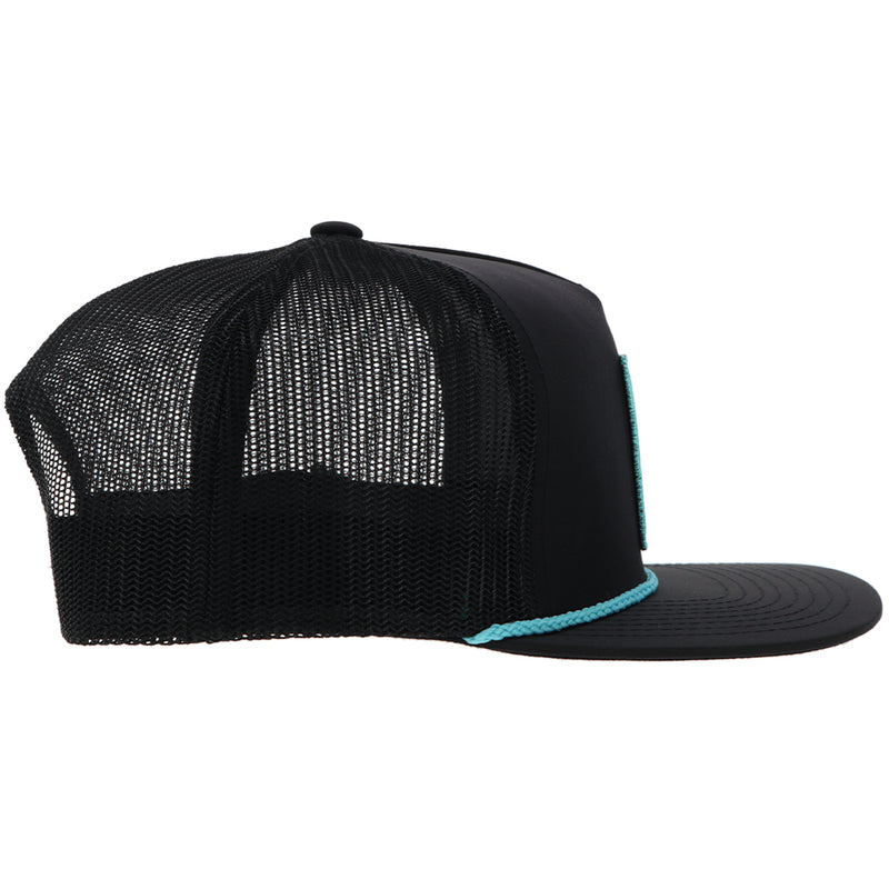 side view of the Zia hat in black