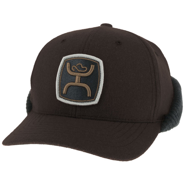 brown cap with tan, white. black Hooey logo patch