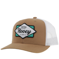 tan and white western original Hooey hat with diamond patch