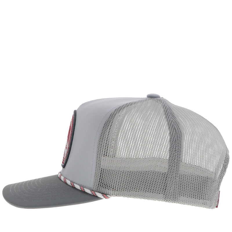"Hooey Music" Hat Grey w/Red/Black & White Logo