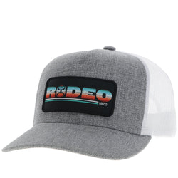 front profile of heather grey and white Rodeo hat