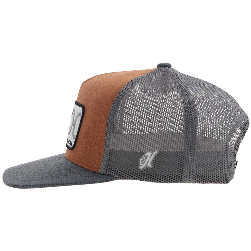 "Loop" Hooey Hat Orange/Grey w/Grey/White Rectangle Patch