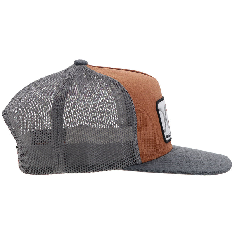 "Loop" Hooey Hat Orange/Grey w/Grey/White Rectangle Patch