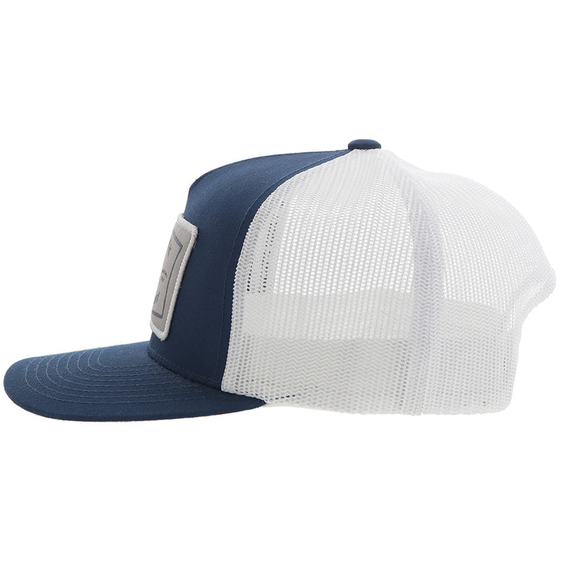 "Rank Stock" Hooey Hat Navy/White w/Grey/White Patch