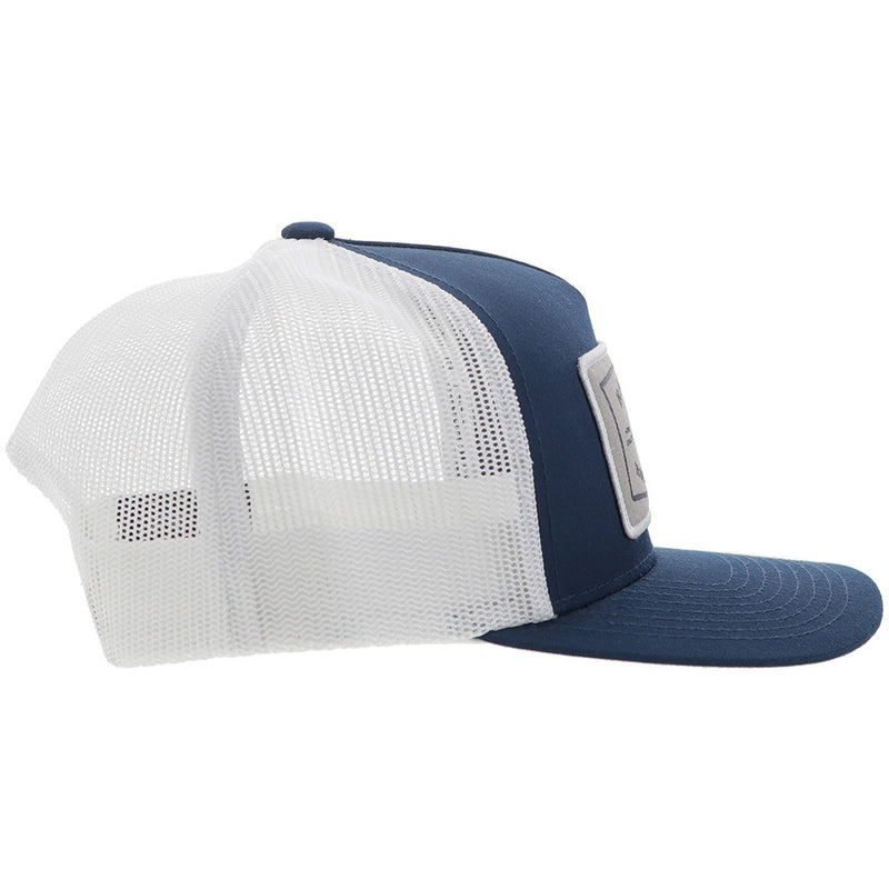 "Rank Stock" Hooey Hat Navy/White w/Grey/White Patch