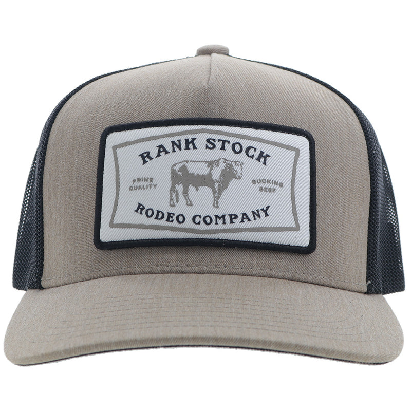 "Rank Stock" Hooey Hat Tan/Black w/White/Black Patch