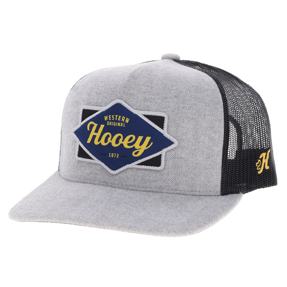 "Diamond" Hooey Hat Grey & Black w/Patch