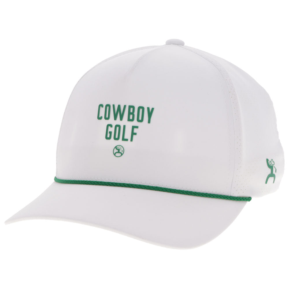 "Augusta" Hat White w/ Green Logo
