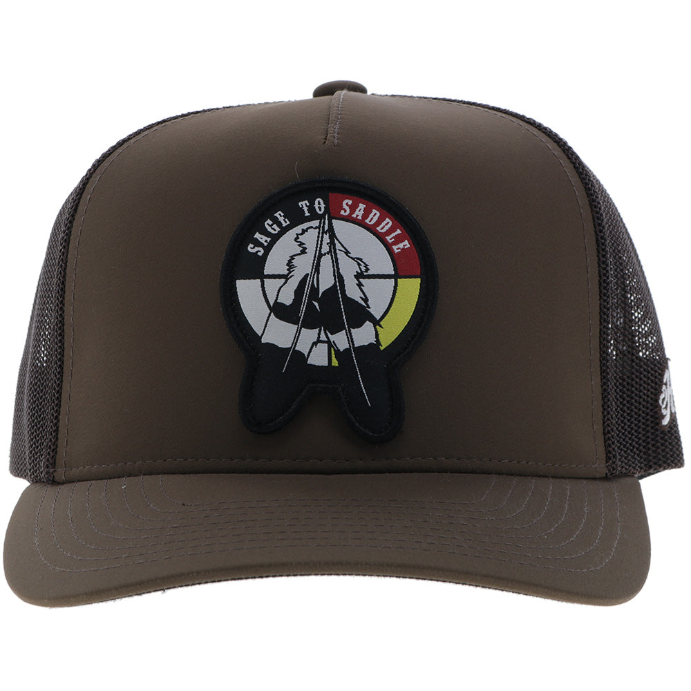"Sage to Saddle" Hat Brown w/Black/Yellow/Red Circle Patch