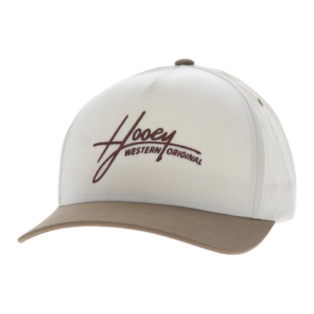 Mark Out 5-Panel Full Surround Snapback Hat Cream/Brown