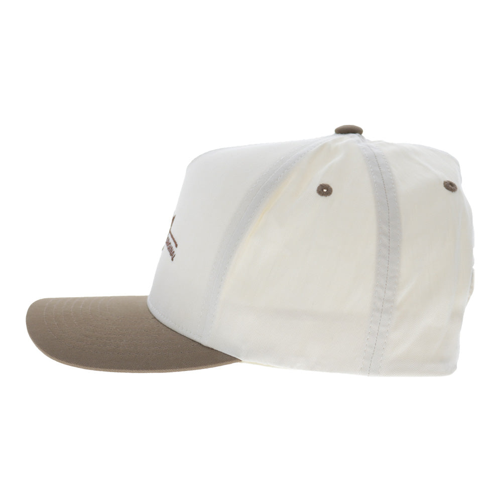 Mark Out 5-Panel Full Surround Snapback Hat Cream/Brown
