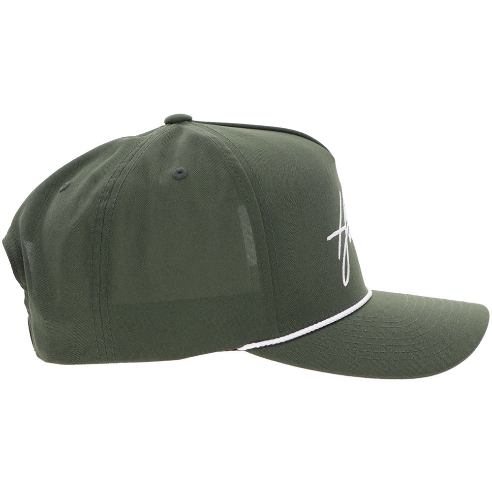 "Mark Out" Hat Green w/White Stitching