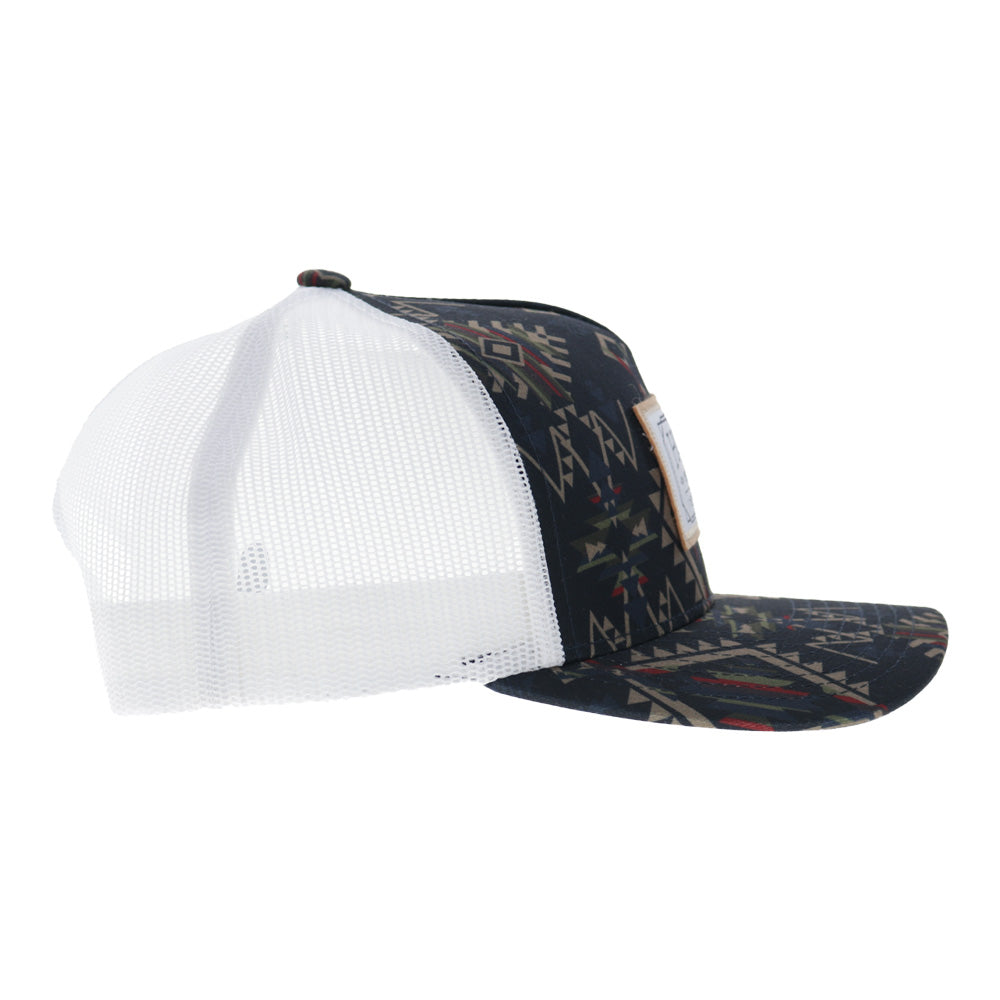 Doc 5-Panel Trucker Snapback Hat Navy/Aztec