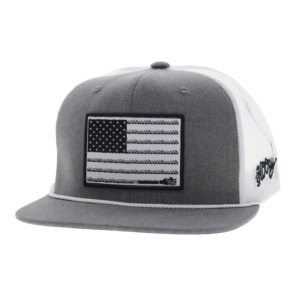 Liberty Roper 6-Panel Trucker Snapback Hat Grey/White