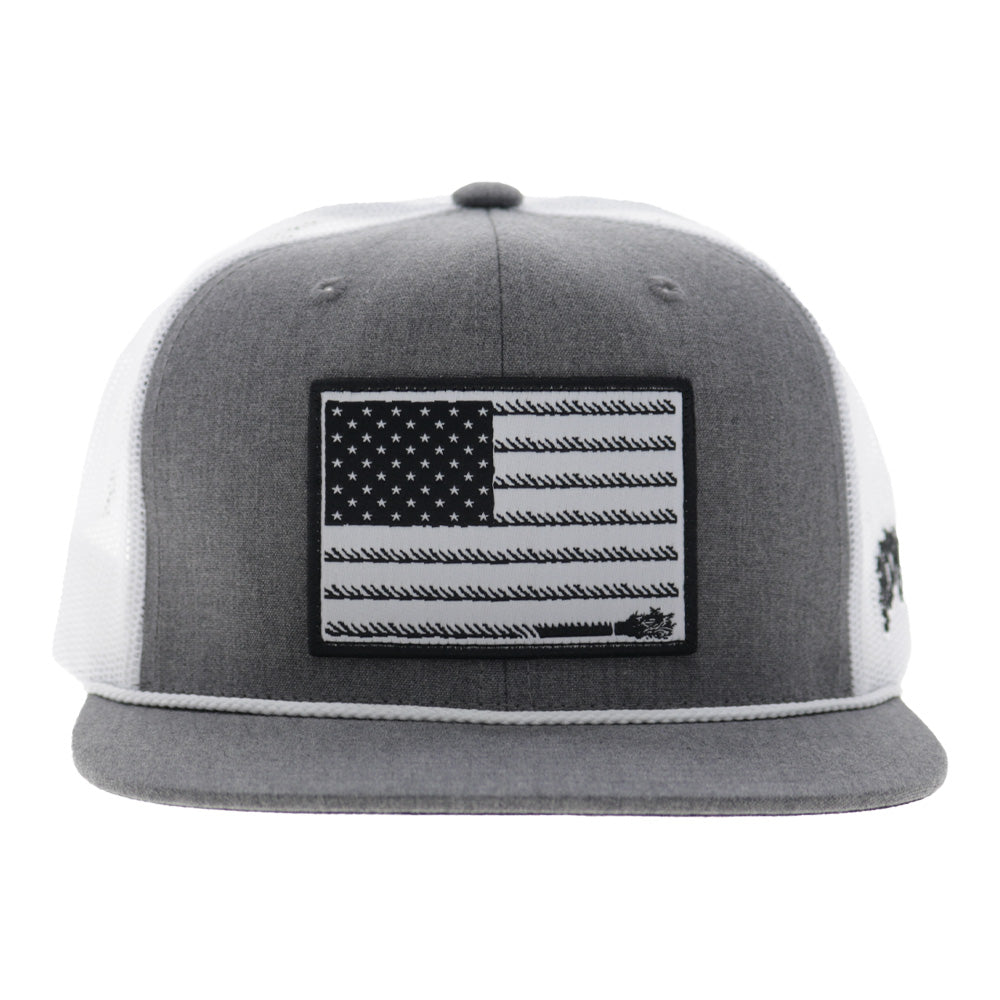 Liberty Roper 6-Panel Trucker Snapback Hat Grey/White