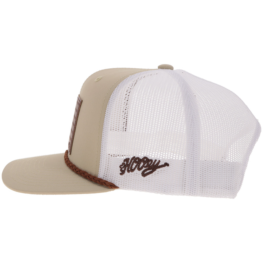 "Liberty Roper" Tan/White w/Leather Patch