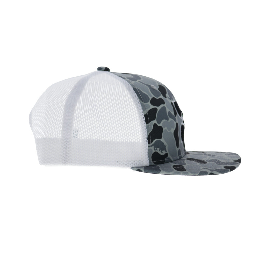 Texican 6-Panel Trucker Snapback Hat Camo/White