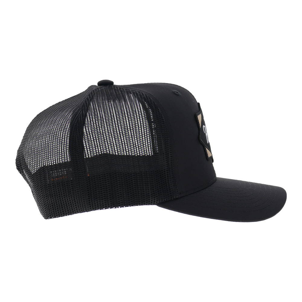 Diamond 6-Panel Trucker Snapback Hat Black/Yellow