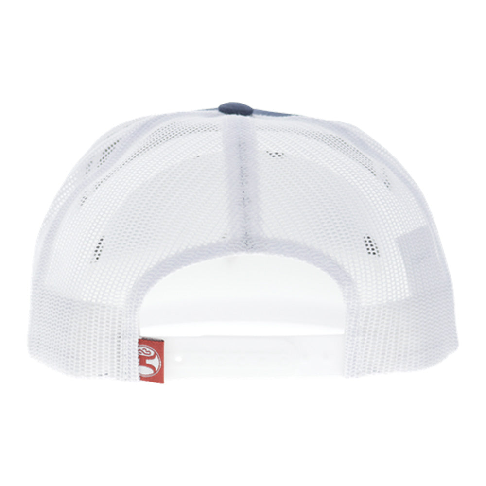 Diamond 6-Panel Trucker Snapback Hat Denim/White