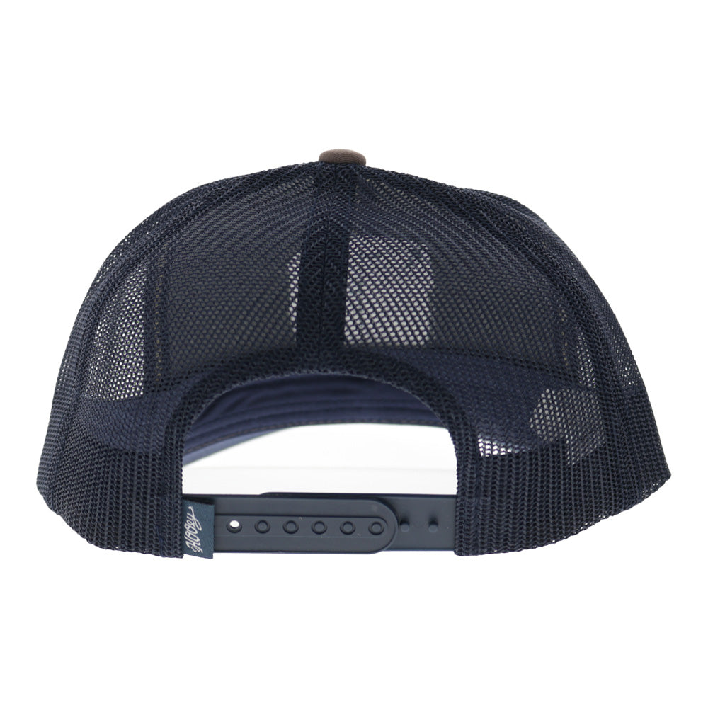 Zenith  6-Panel Trucker Snapback Hat Tan/Navy