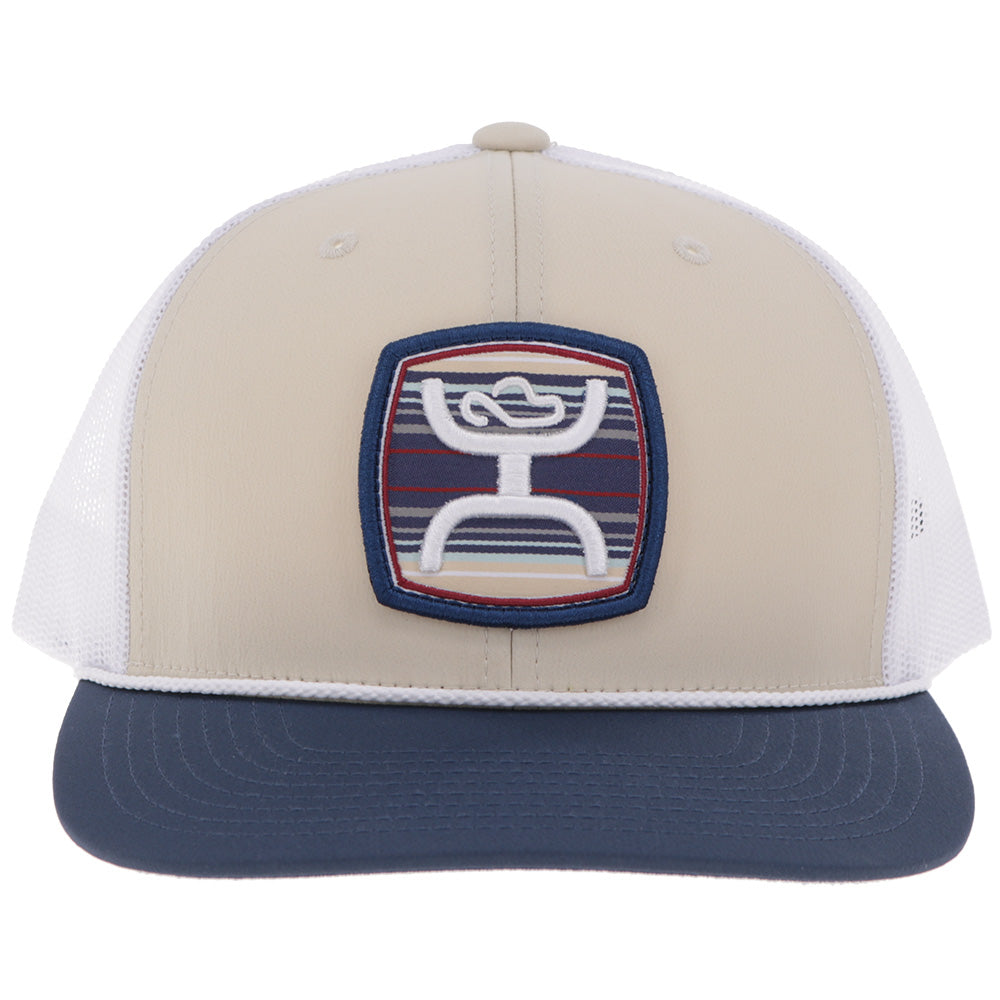 "Zenith" Hat Tan/White w/Multi-Color Patch