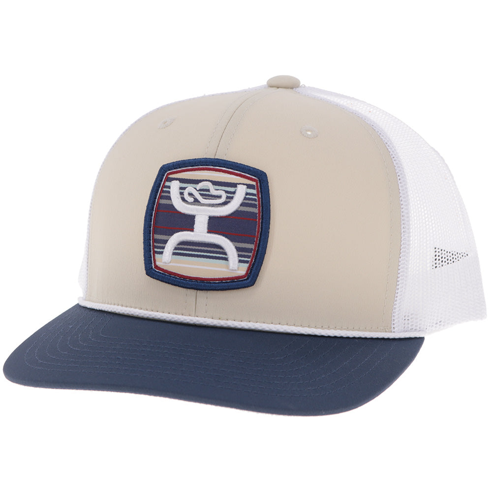 "Zenith" Hat Tan/White w/Multi-Color Patch