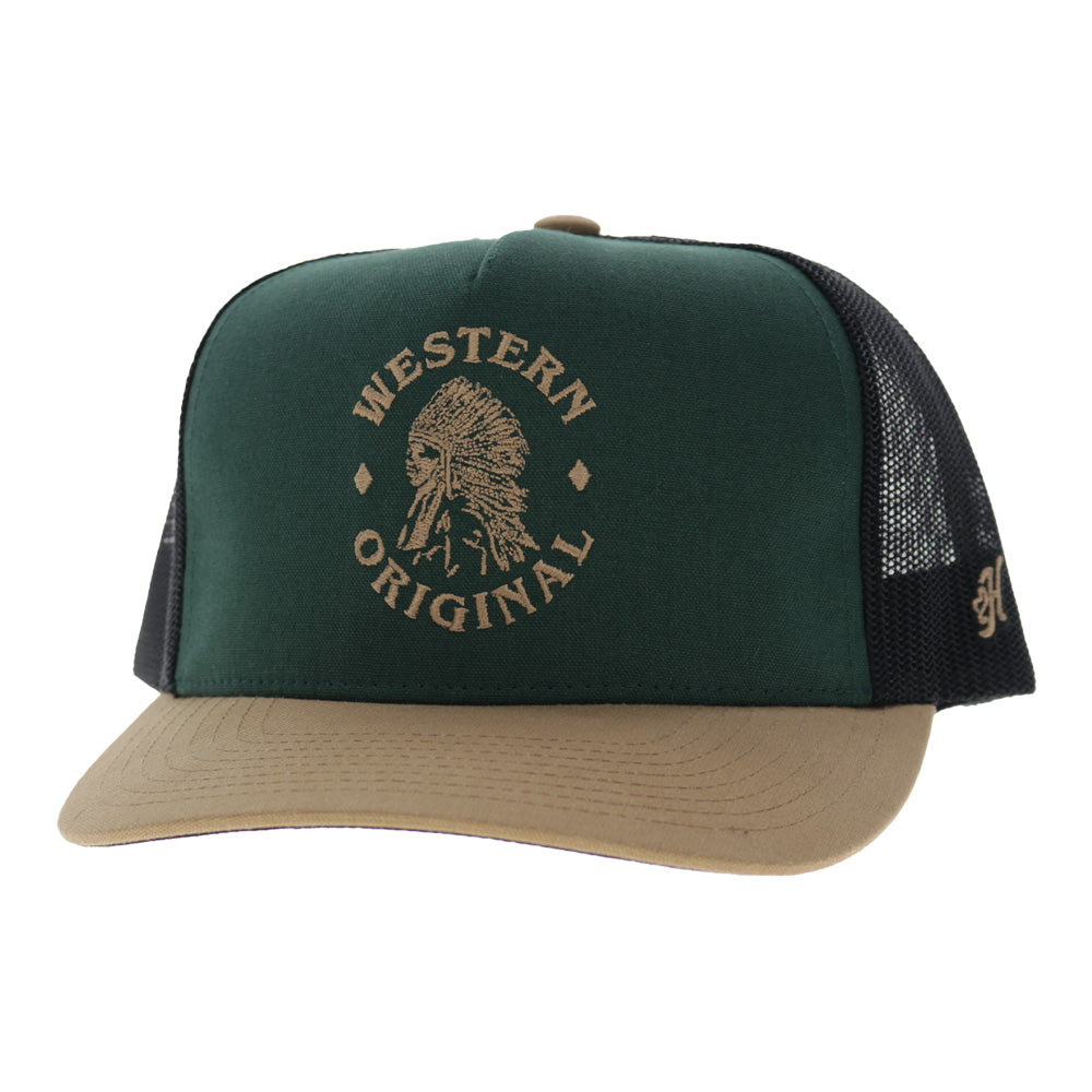 Quanah 5-Panel Trucker Snapback Hat Green/Black