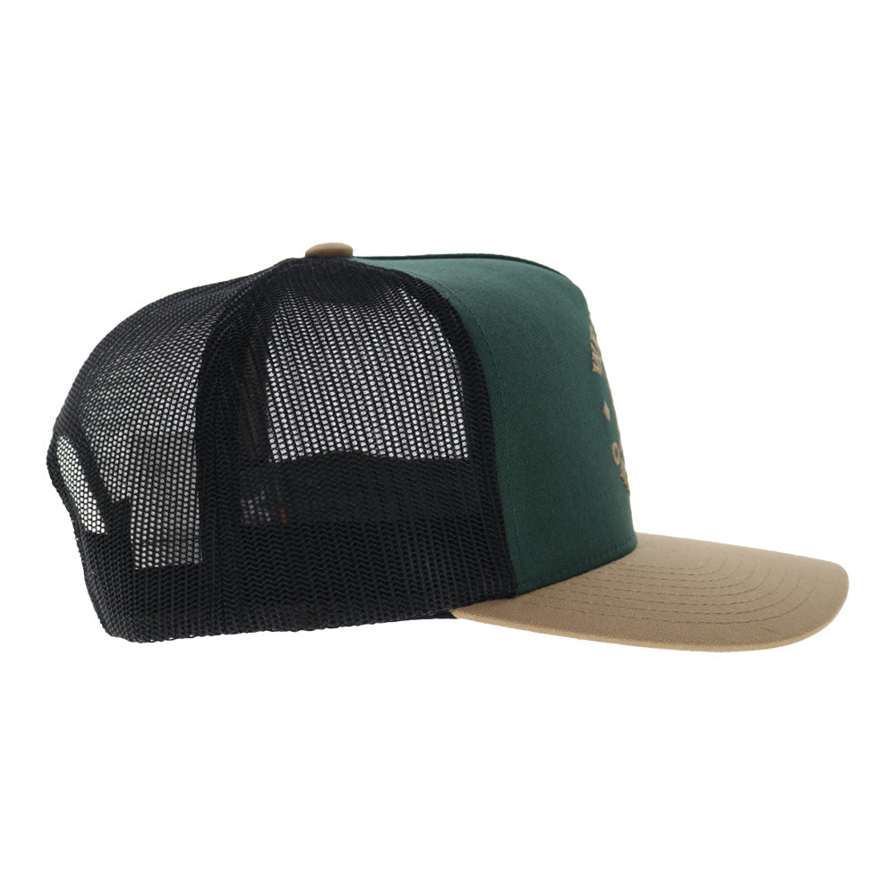 Quanah 5-Panel Trucker Snapback Hat Green/Black