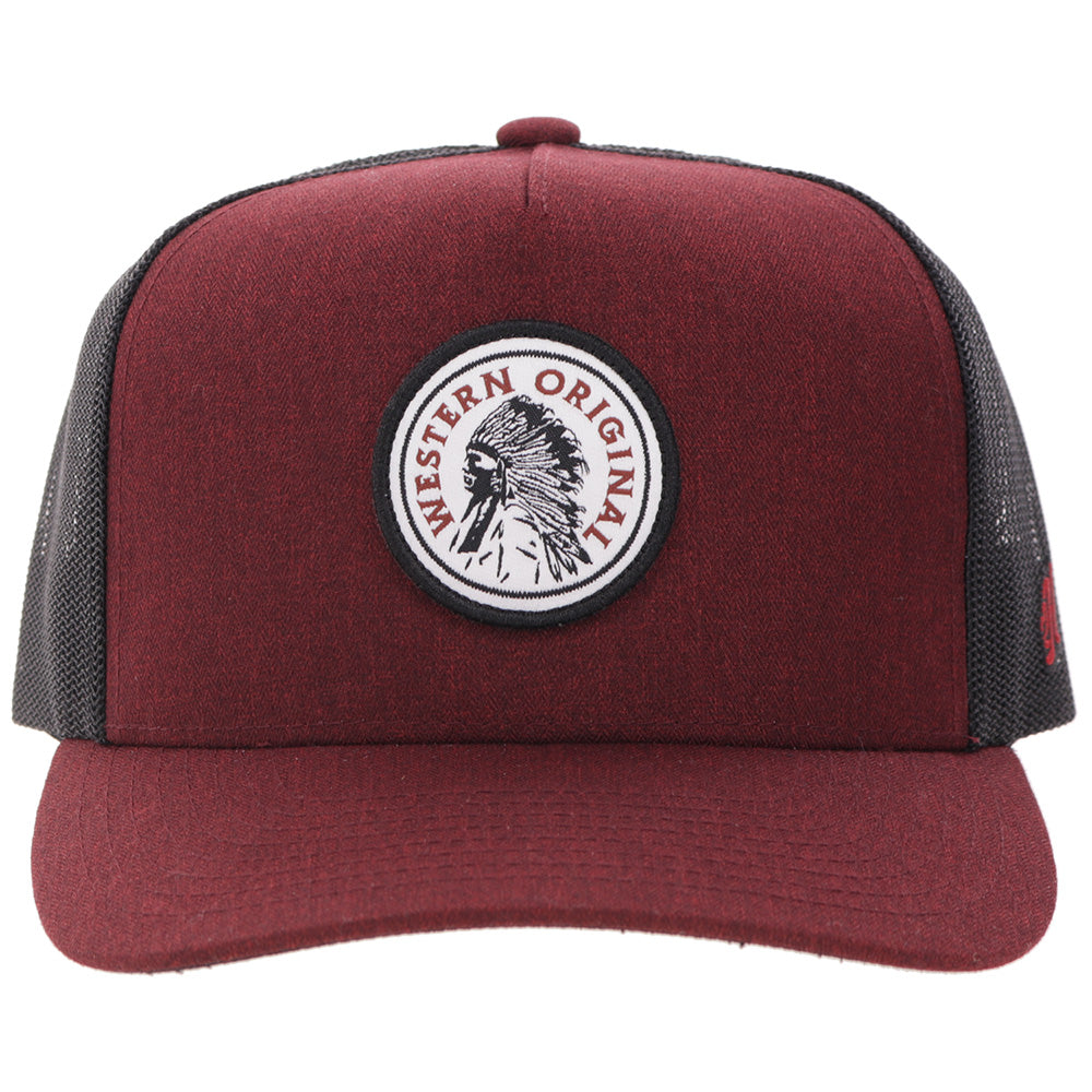 "Quanah" Hat Red/Black w/Circle Patch