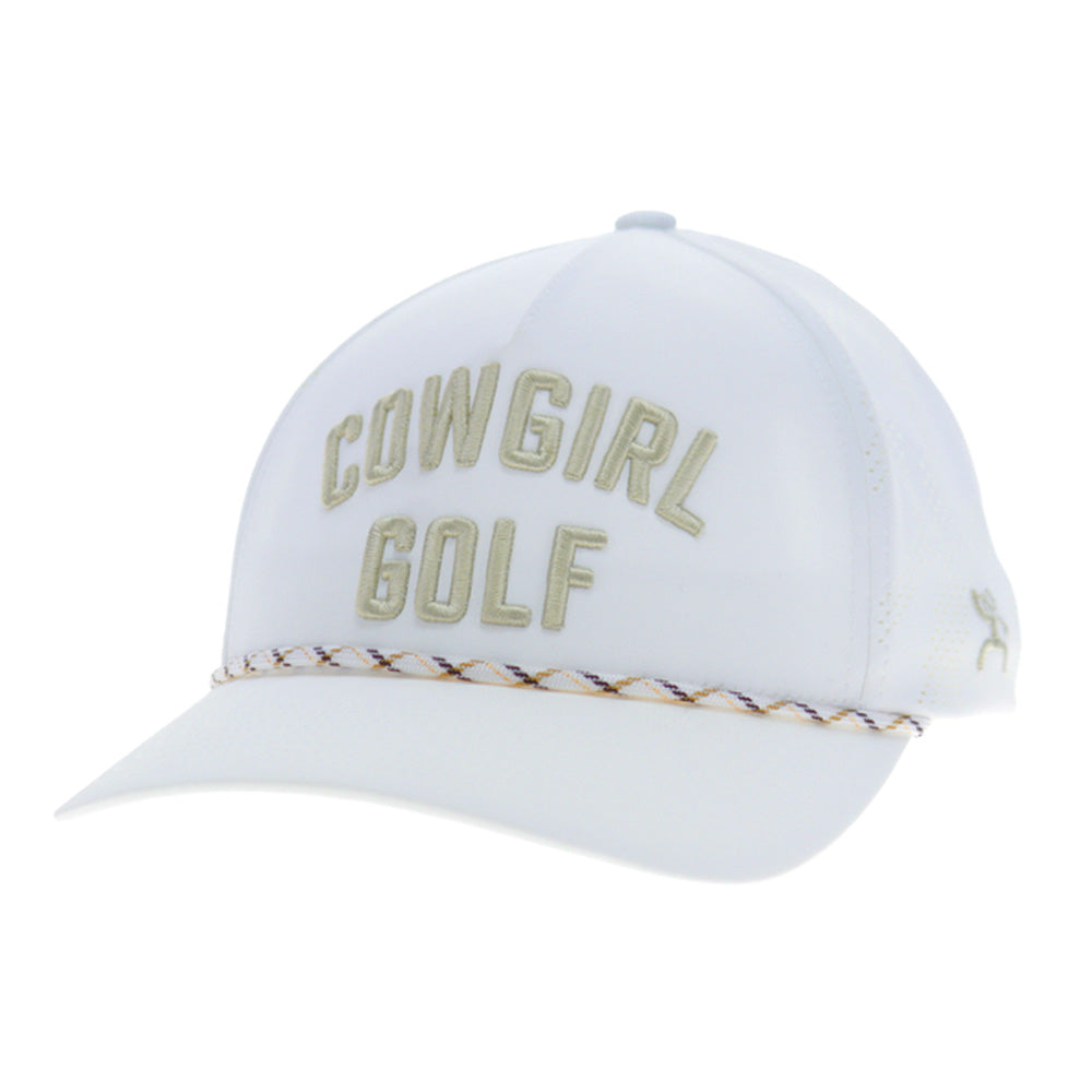 "Cowgirl Golf" Hat White w/Gold