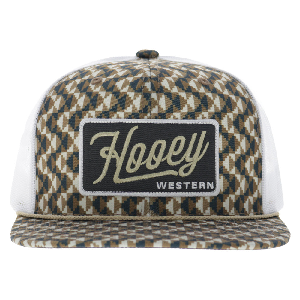 Lakota 6-Panel Trucker Snapback Hat Tan/White