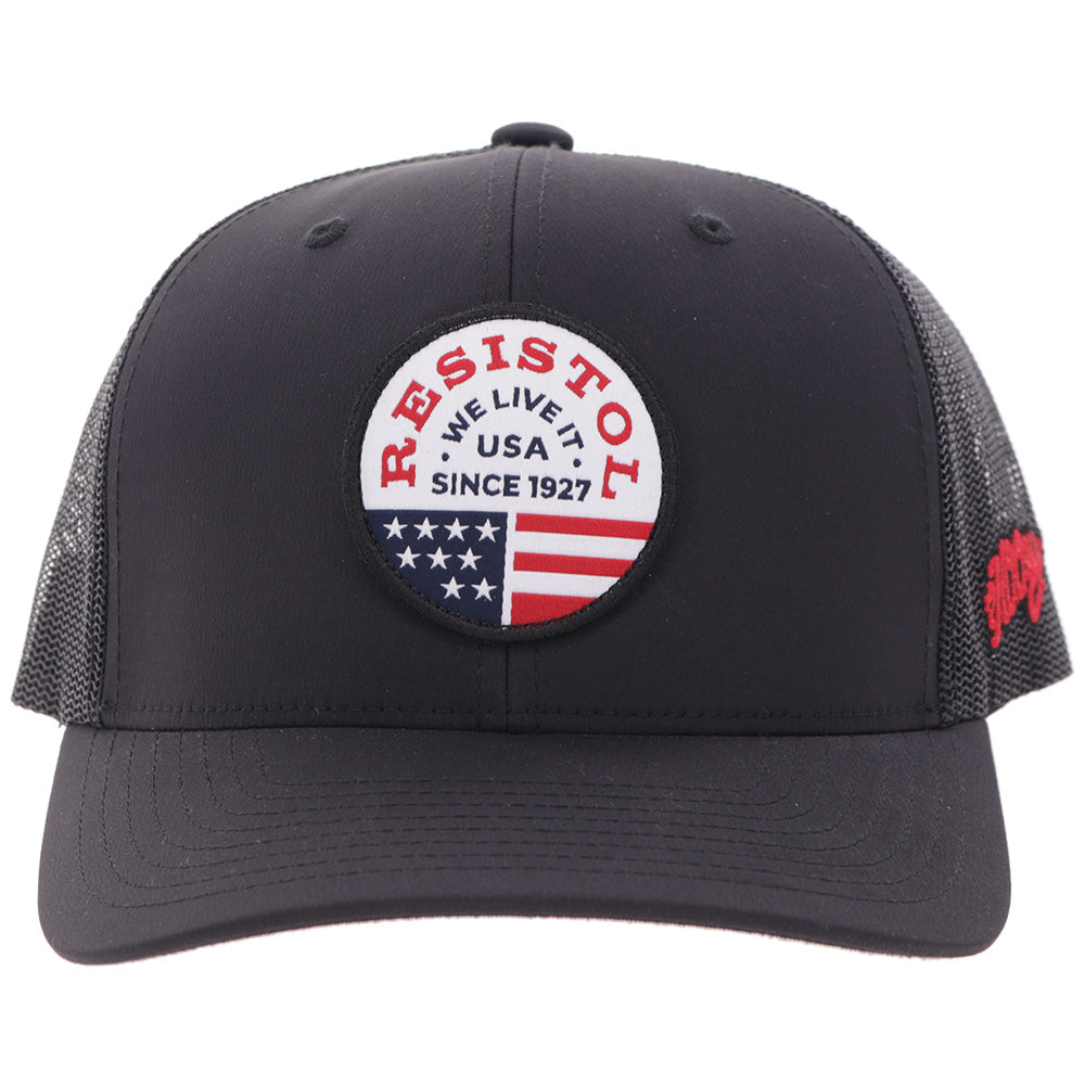 "Resistol" Hat Black w/Circle Patch