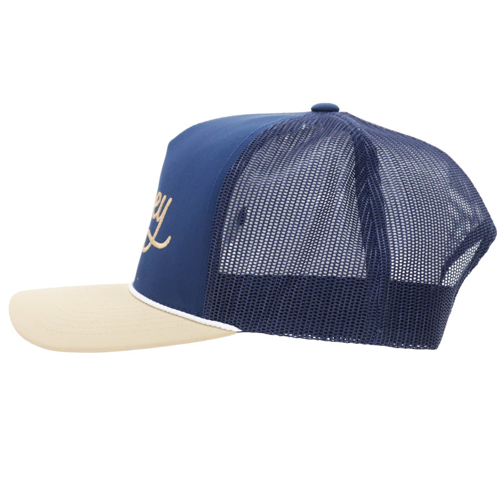 OG 5-Panel Trucker Snapback Hat Navy/Tan