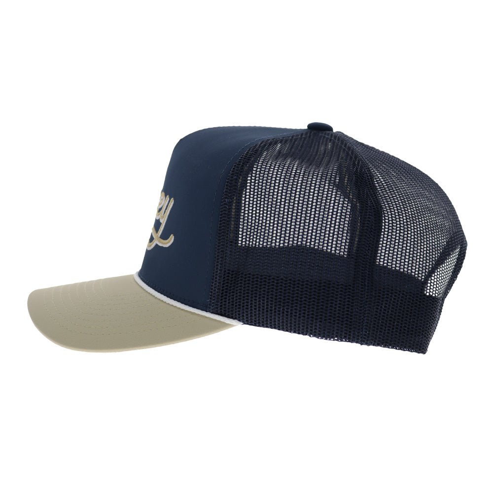 OG 5-Panel Trucker Snapback Hat Navy/Tan