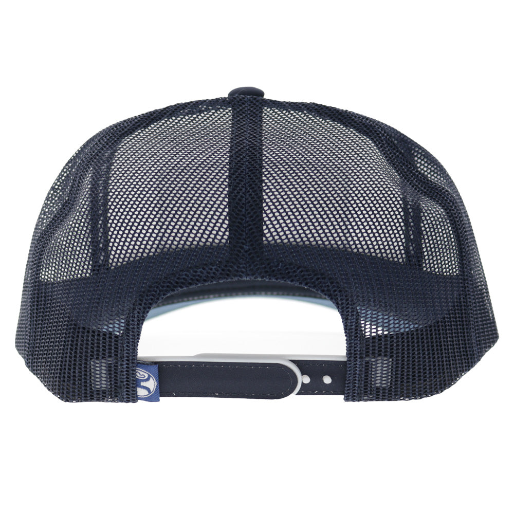 Rank Stock  5-Panel Trucker Snapback Hat White/Navy