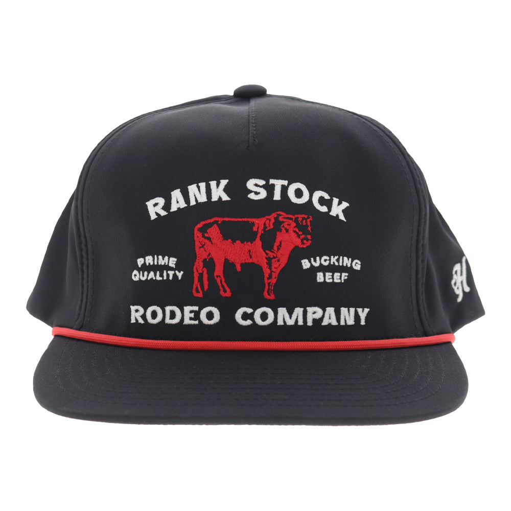 Rank Stock  5-Panel Full Surround Snapback Hat Black