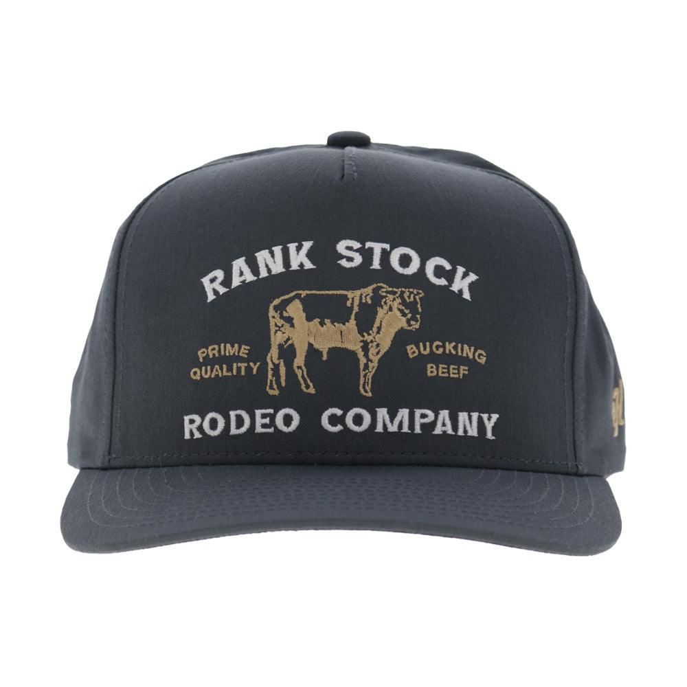 Rank Stock  5-Panel Full Surround Snapback Hat Charcoal