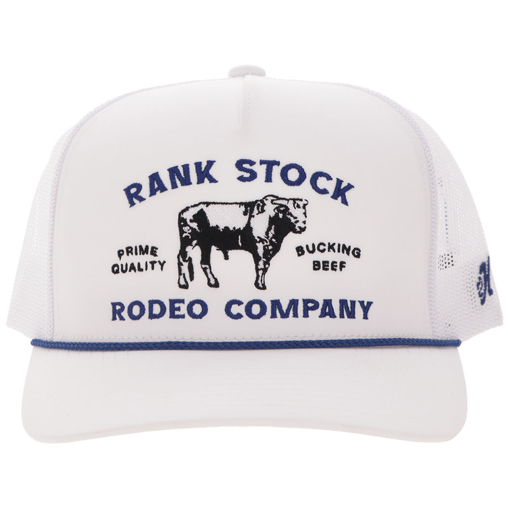 "Rank Stock" Hat White/Blue