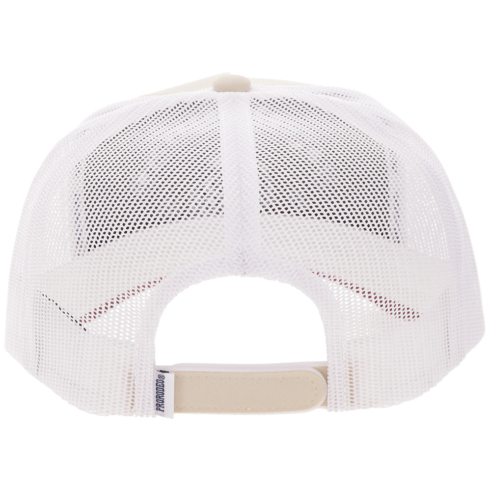 Prorodeo Hat Tan/White w/Blue Logo