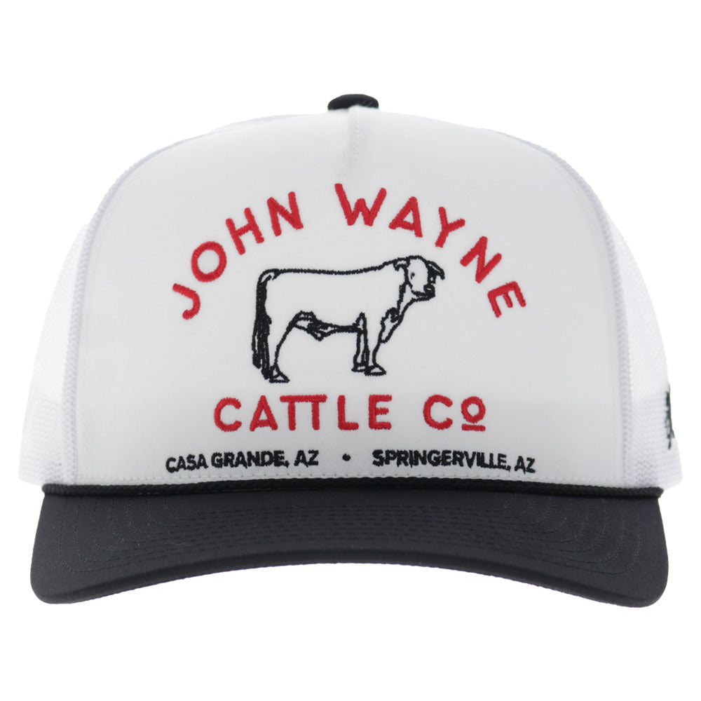 John Wayne 5-Panel Trucker Snapback Hat White/Black