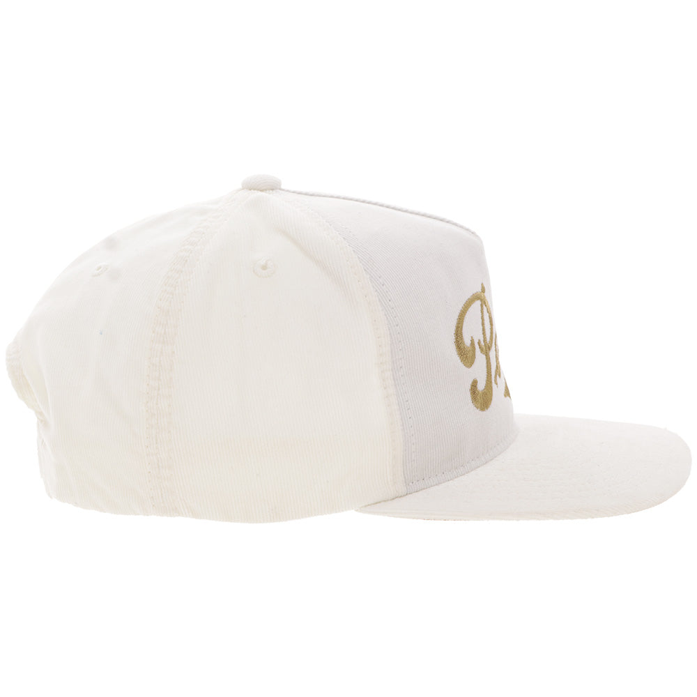 "Pearl" Hat Cream Corduroy w/Yellow Stitching