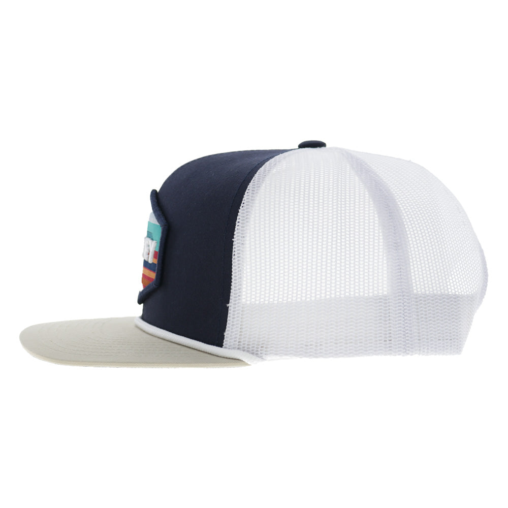 Mesa 6-Panel Trucker Snapback Hat Navy/White